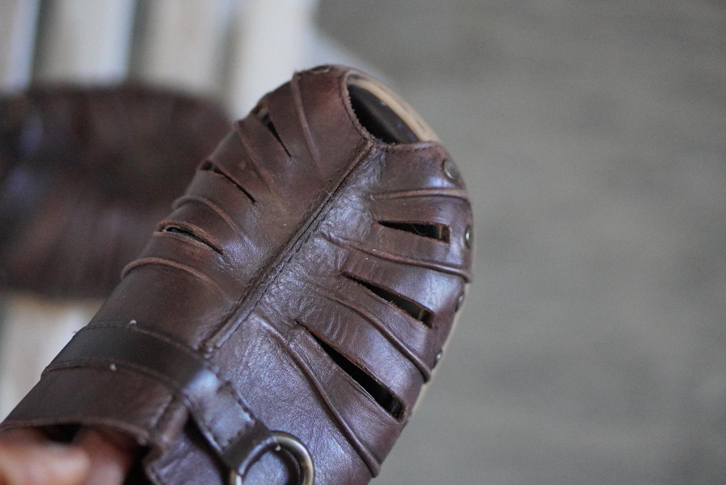 Vintage Rieker Brown Leather Clogs Mules 90s Boho Wooden Sole Shoes Size 38 EU