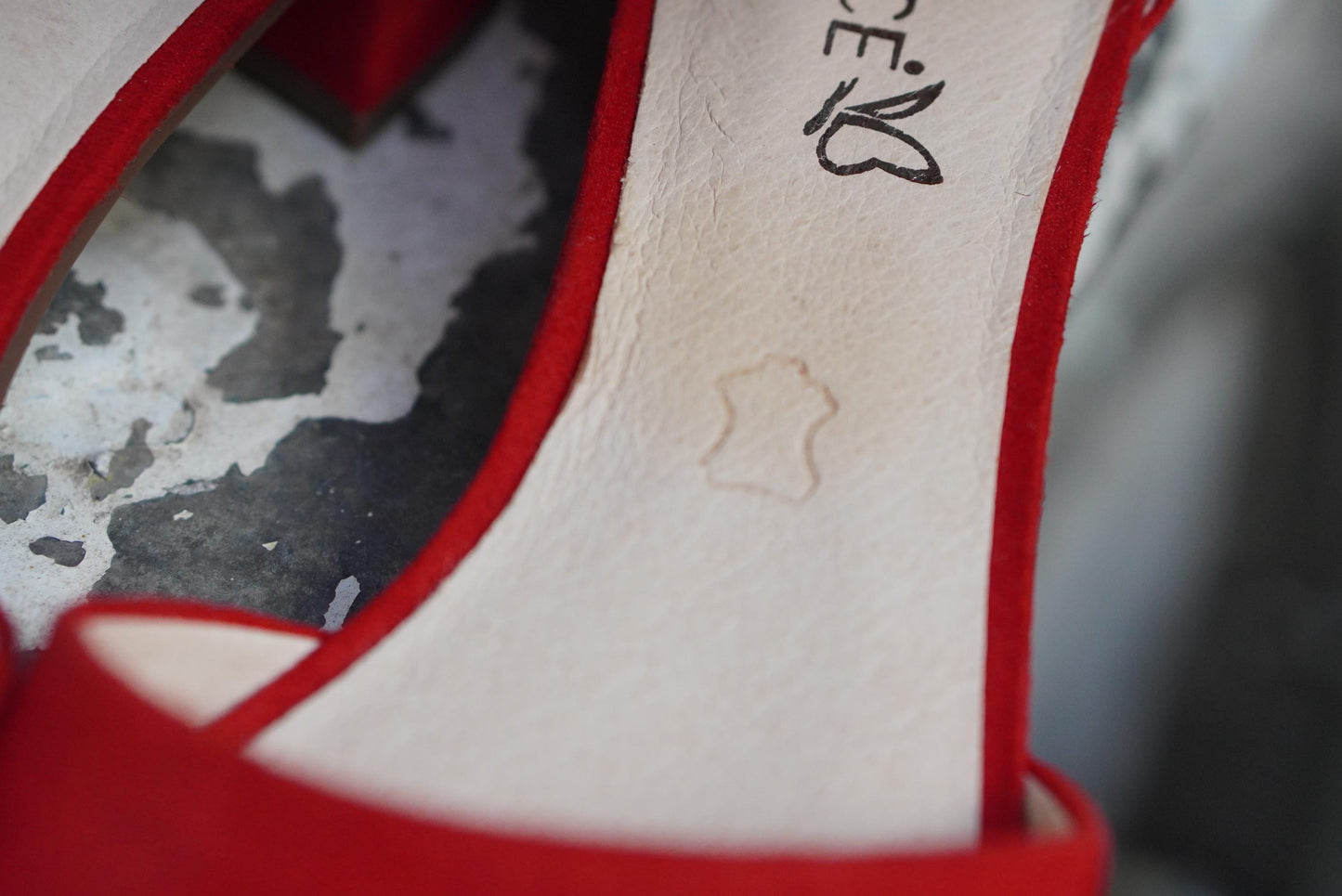 Vintage Red Suede Block Heel Sandals | Ankle Strap Open Toe Summer Shoes UK 5.5