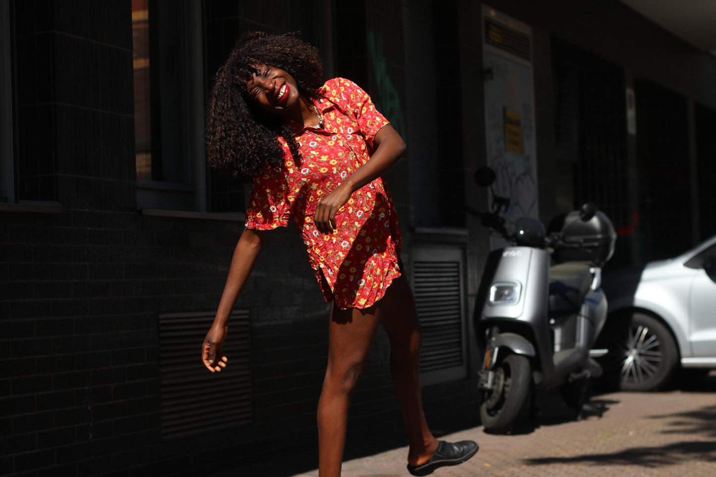 Vintage Floral Blouse Red 90s Button Up Shirt Retro Flower Print Top