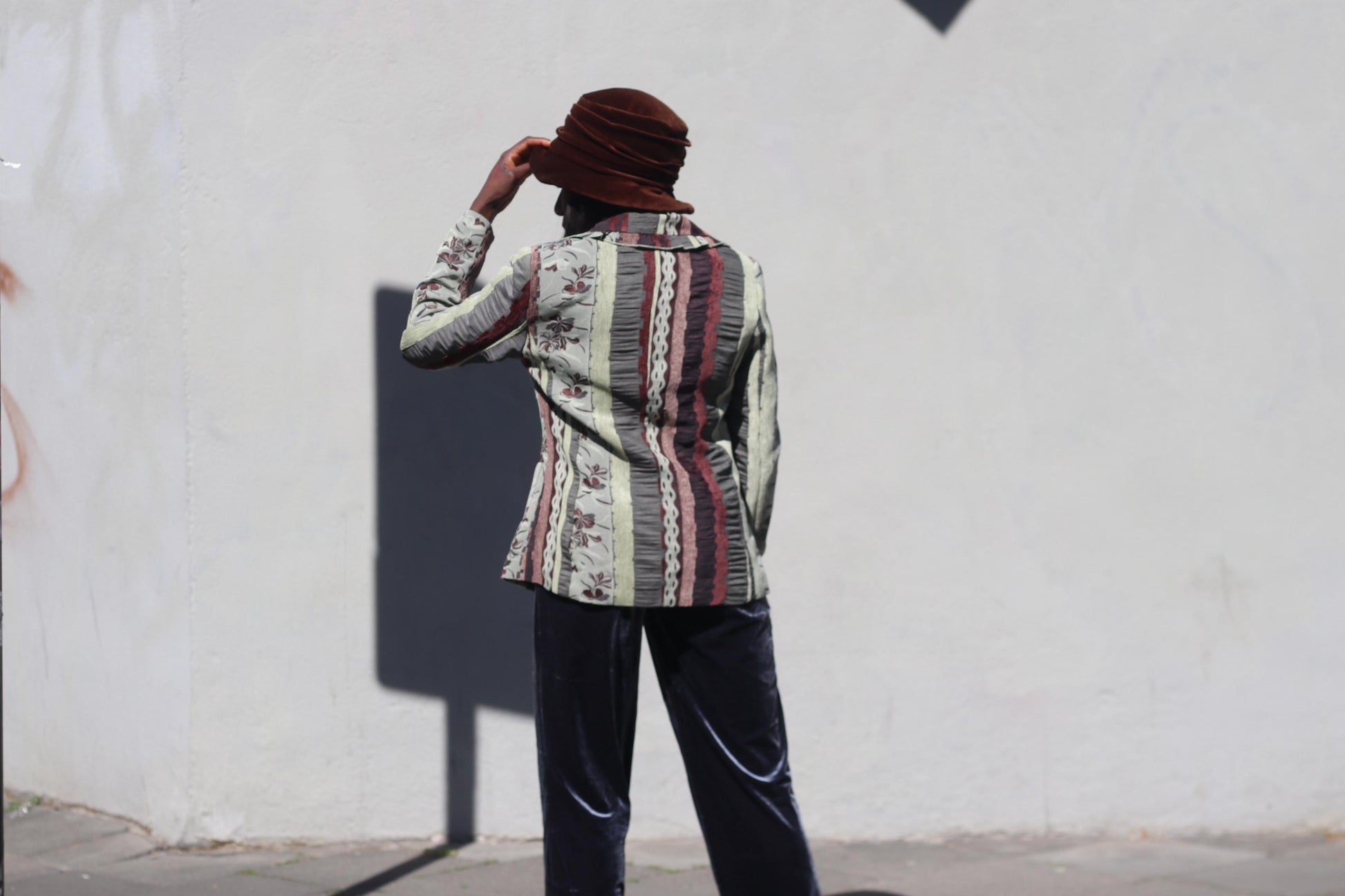 Vintage Patchwork Blazer Floral Tapestry Jacket Mixed Print Boho 90s Art To Wear