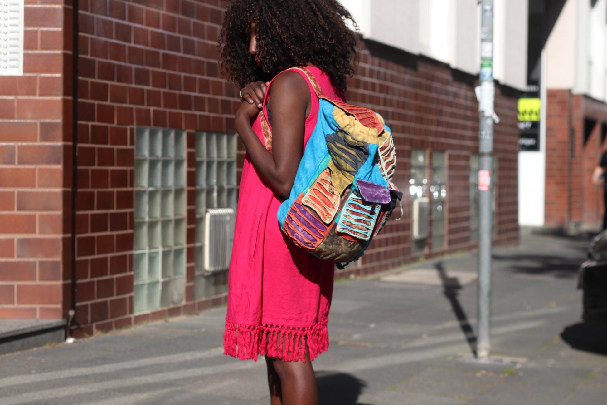 Vintage Artisan Patchwork Backpack: Boho Textile Rucksack, Festival Hippie Bag