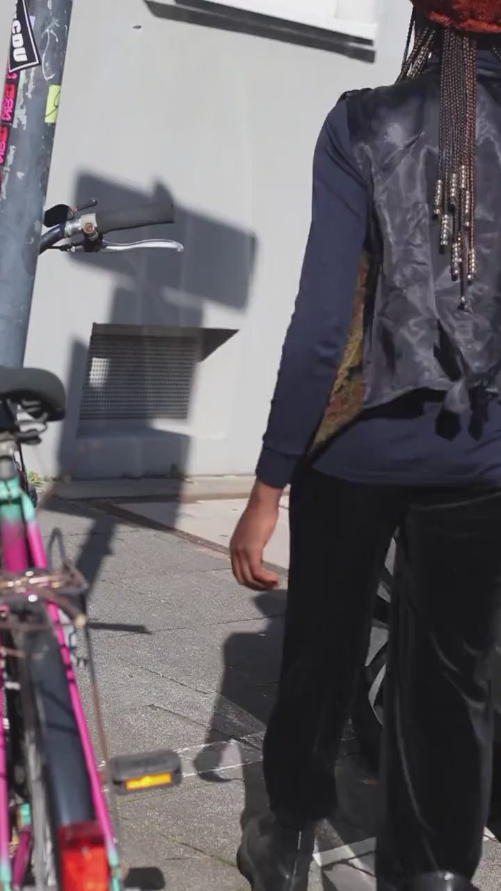 Vintage Paisley Tapestry Vest Brocade Waistcoat Dark Academia Boho Gilet Small