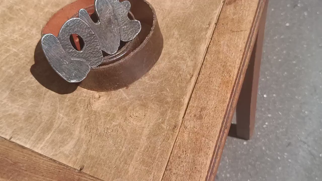 Vintage Love Belt Buckle, Distressed Leather Belt, Boho Hippie Accessory, Rustic Western Waist Belt, Unique Statement Piece