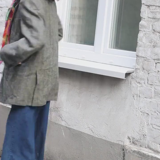 Vintage Wool Alpaca Check Blazer | Oversized 90s Plaid Jacket