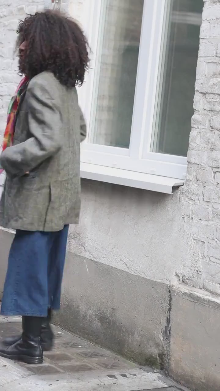 Vintage Wool Alpaca Check Blazer | Oversized 90s Plaid Jacket