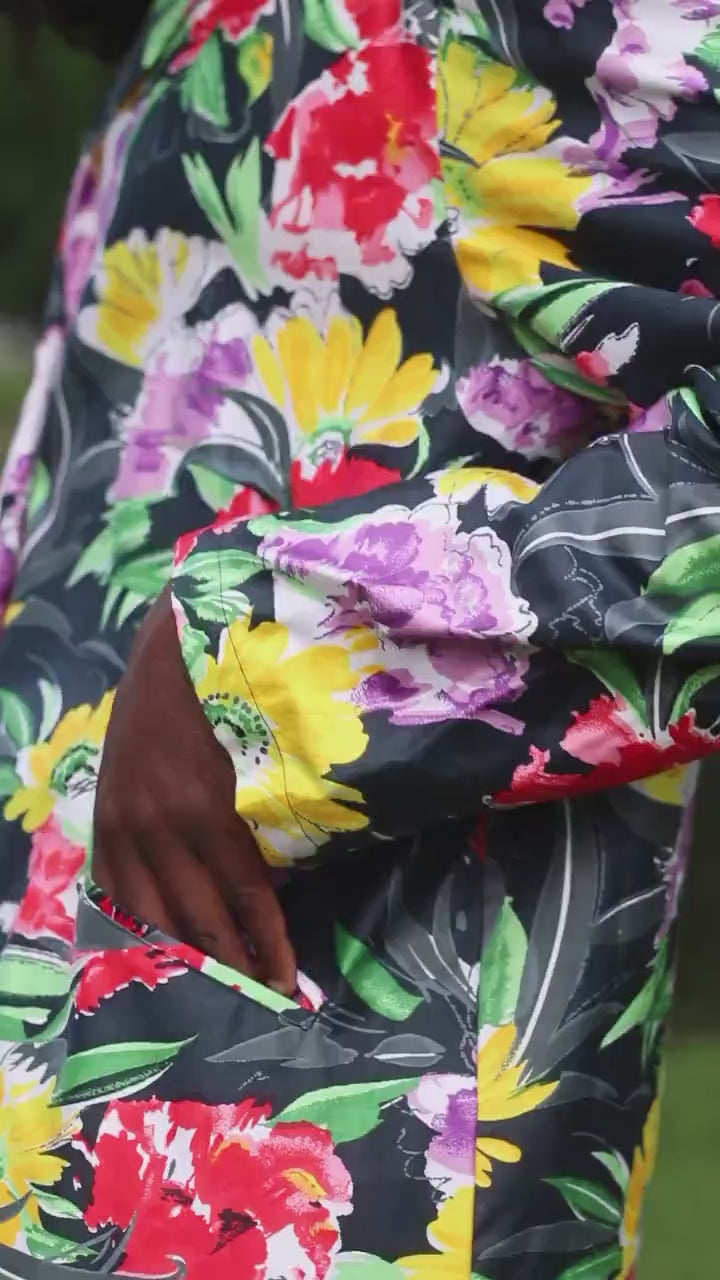 Vintage 90s Floral Blazer| Oversized Tropical Jacket| Vibrant Resort Wear, Dark Academia Aesthetic