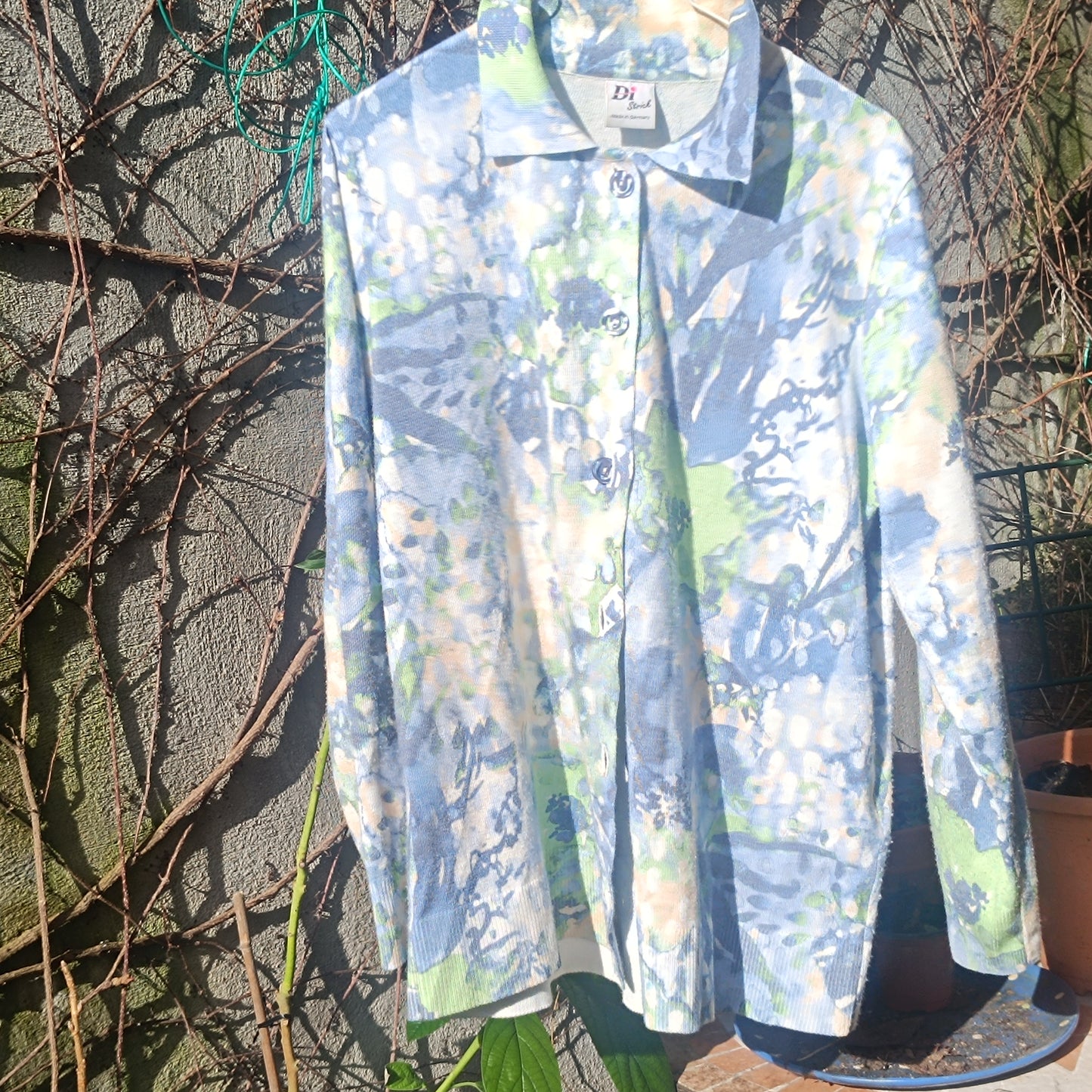 The Vintage Impressionist Watercolor Knit Cardigan