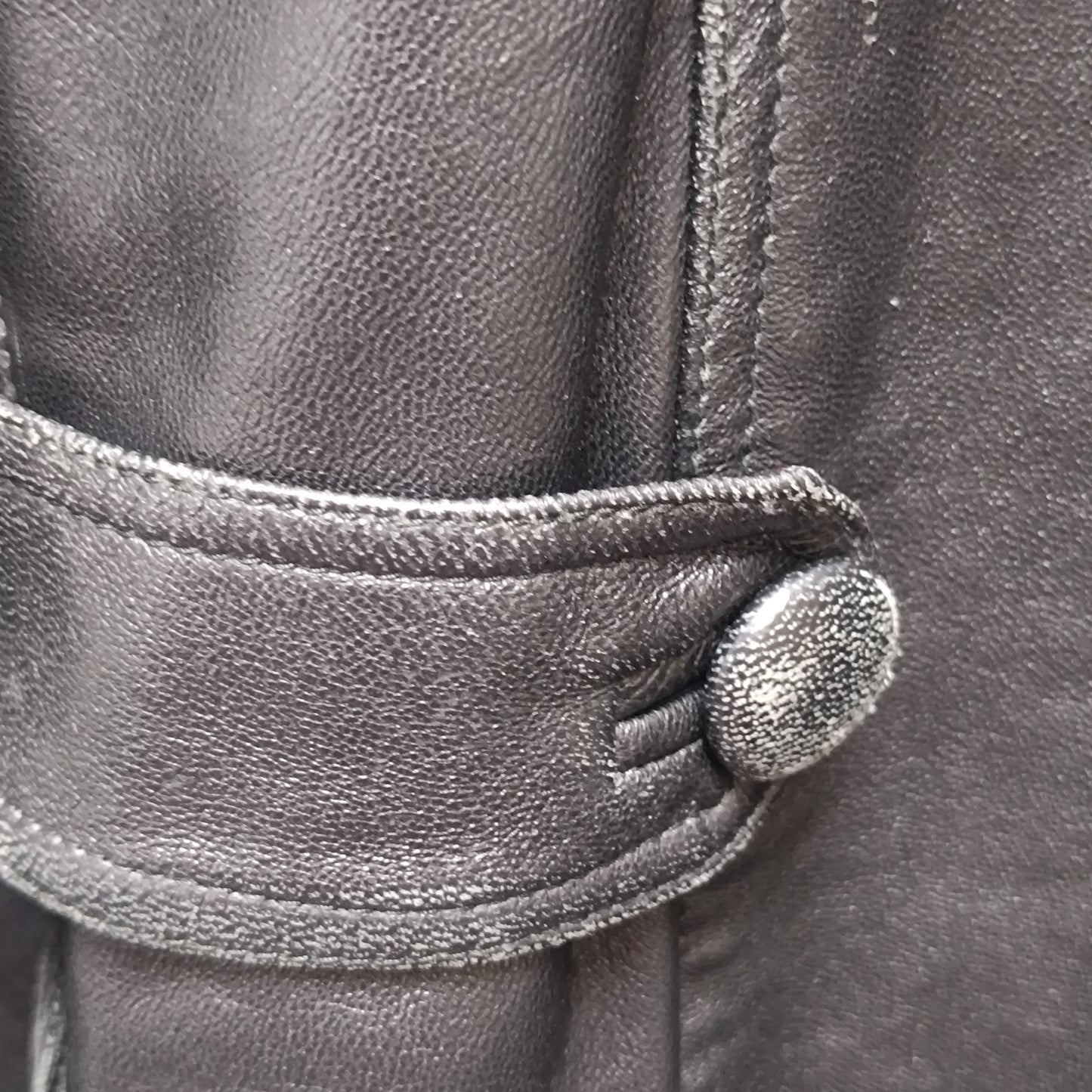 Vintage Leather Jacket 90s Black Leather Trench Coat Matrix Minimalist Shacket