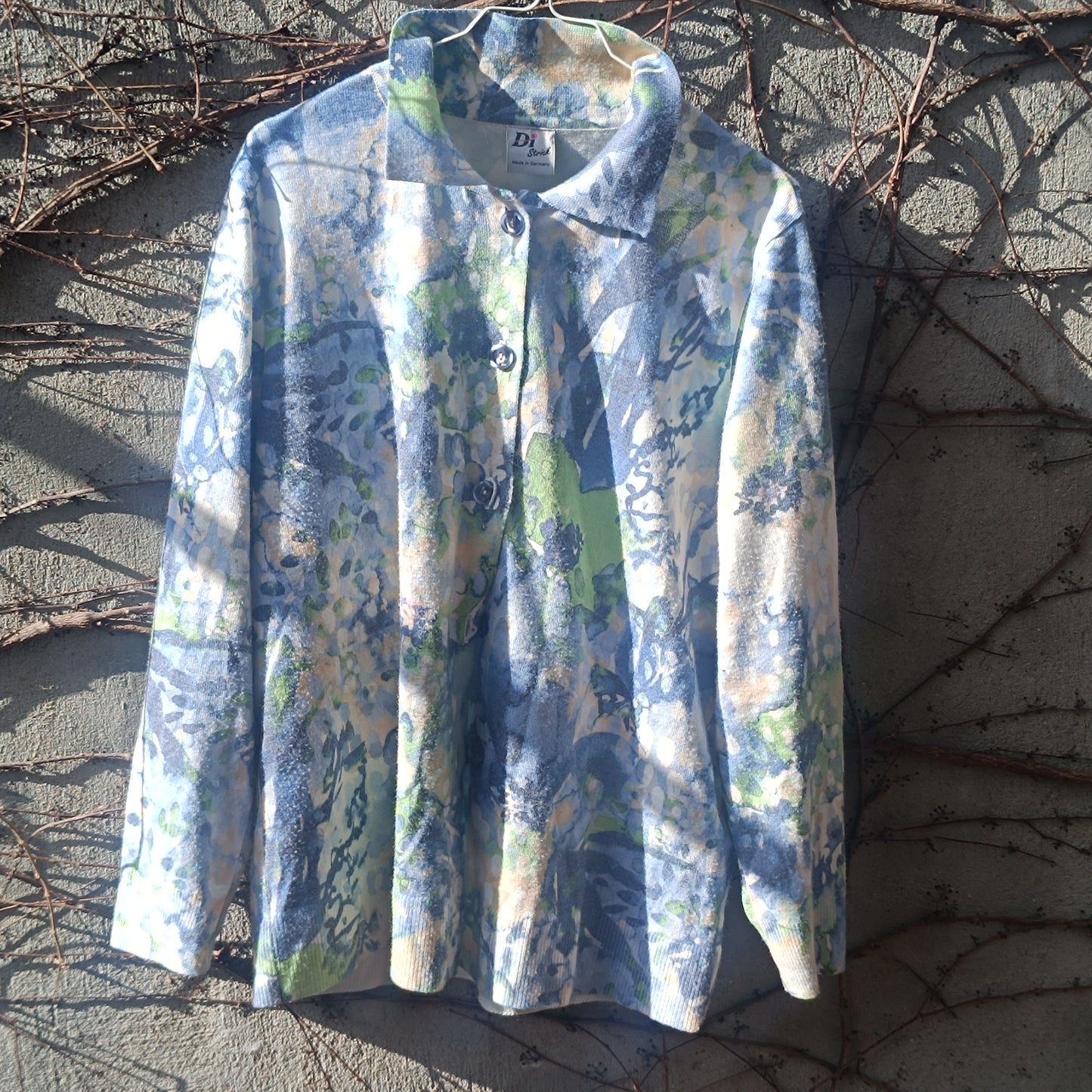 The Vintage Impressionist Watercolor Knit Cardigan