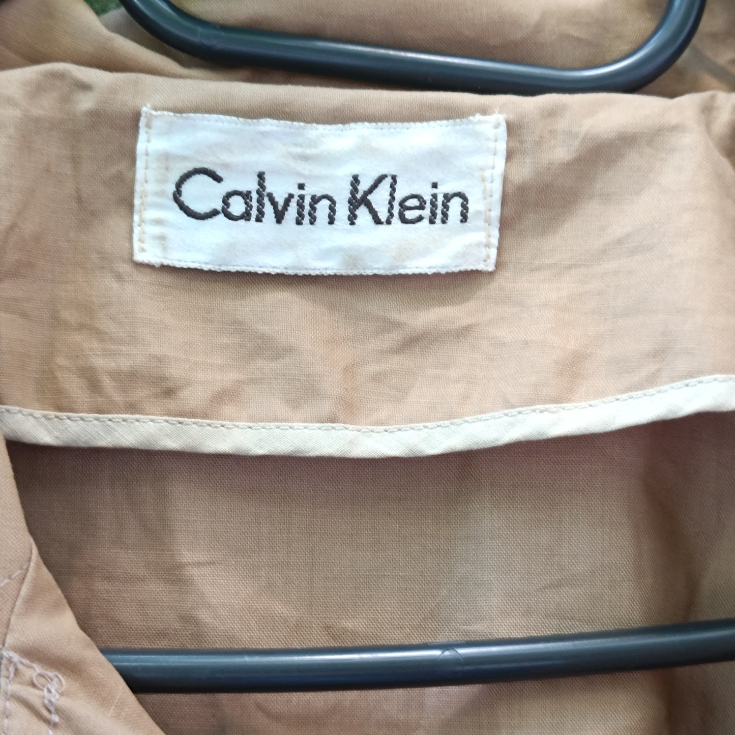 Vintage Calvin Klein Double-Breasted Trench Coat - Tan (90s Archive)