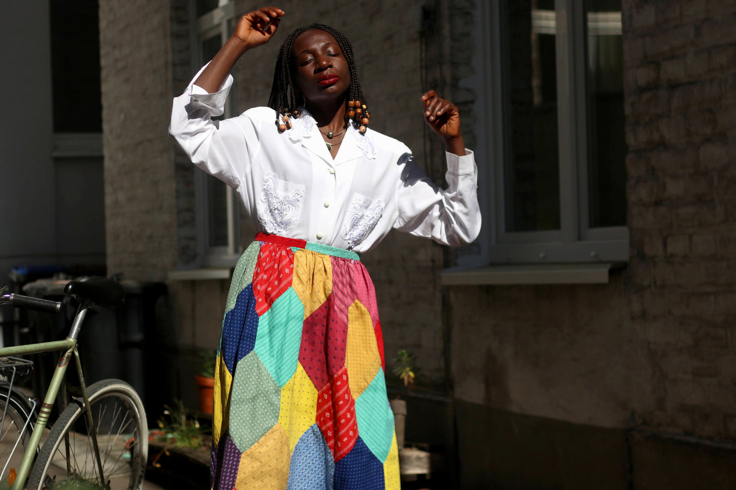 Vintage Patchwork Boho Skirt Size S