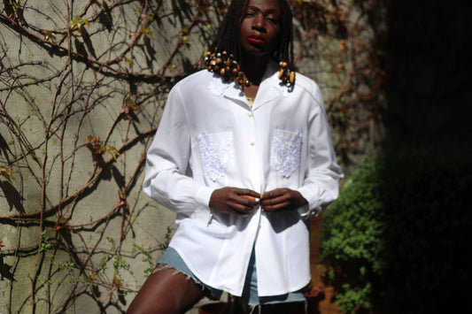 Vintage Vera Condotti White Blouse Size S-M