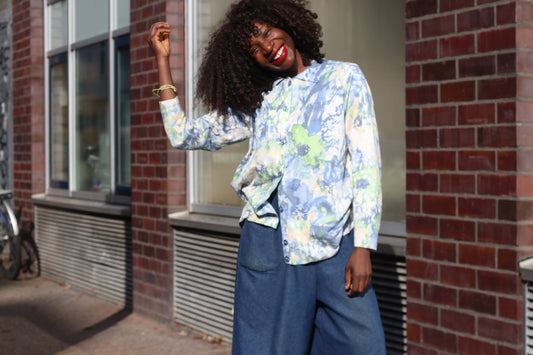 The Vintage Impressionist Watercolor Knit Cardigan