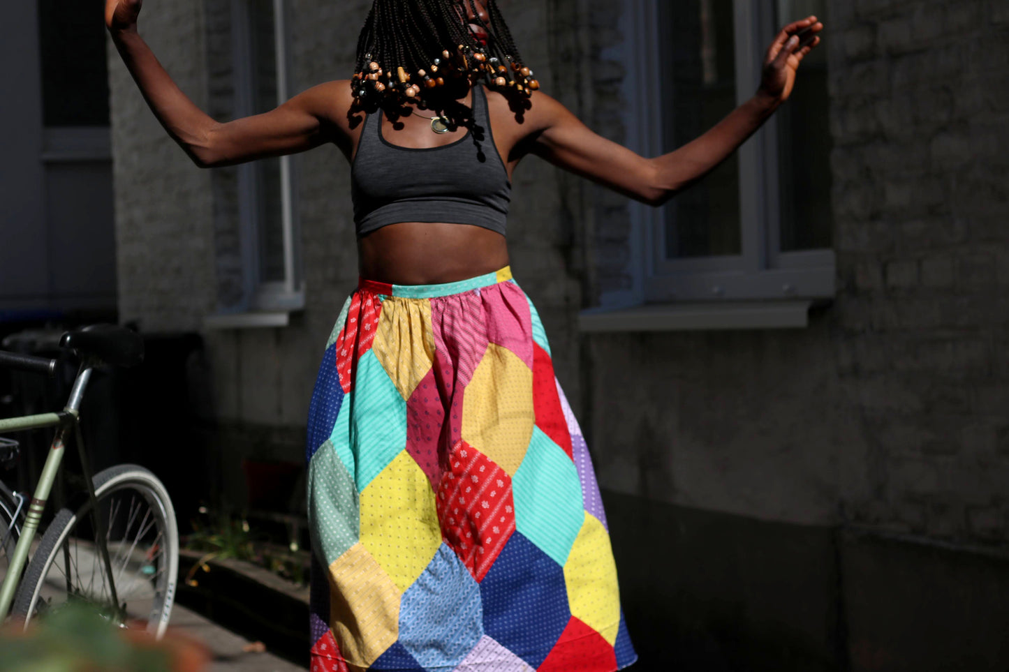 Vintage Patchwork Boho Skirt Size S