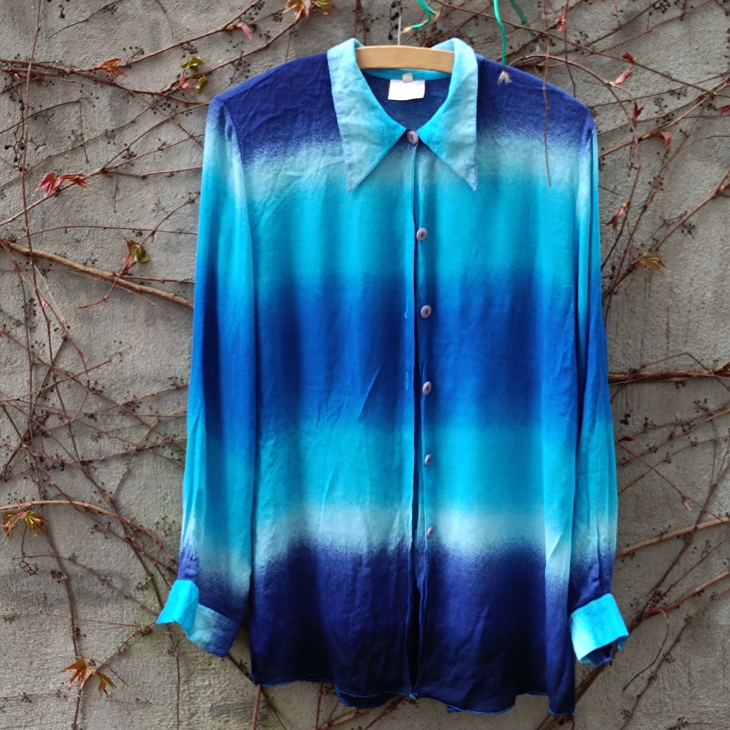 Vintage '90s Ombre Blue Blouse Size S