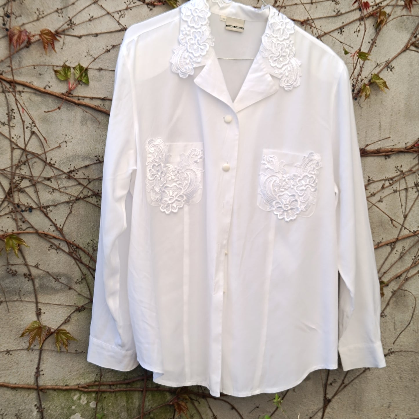 Vintage Vera Condotti White Blouse Size S-M