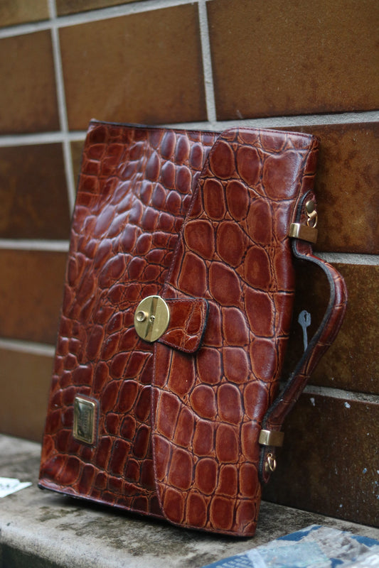 Vintage Melissa Paris Bag Attache Faux Leather Bag with Three Compartments