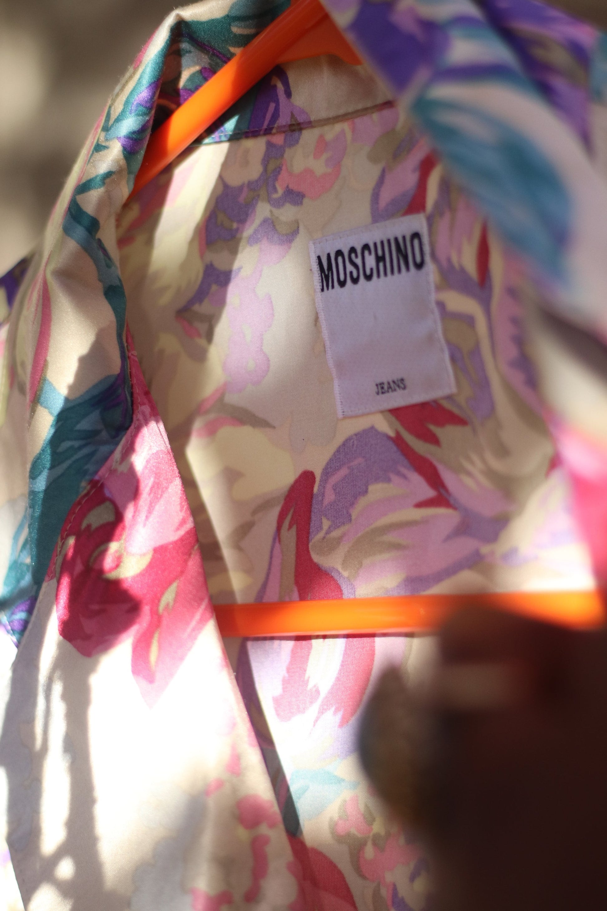 Vintage 90s Moschino Jeans Floral Print Blouse Elegant Chic Size S M