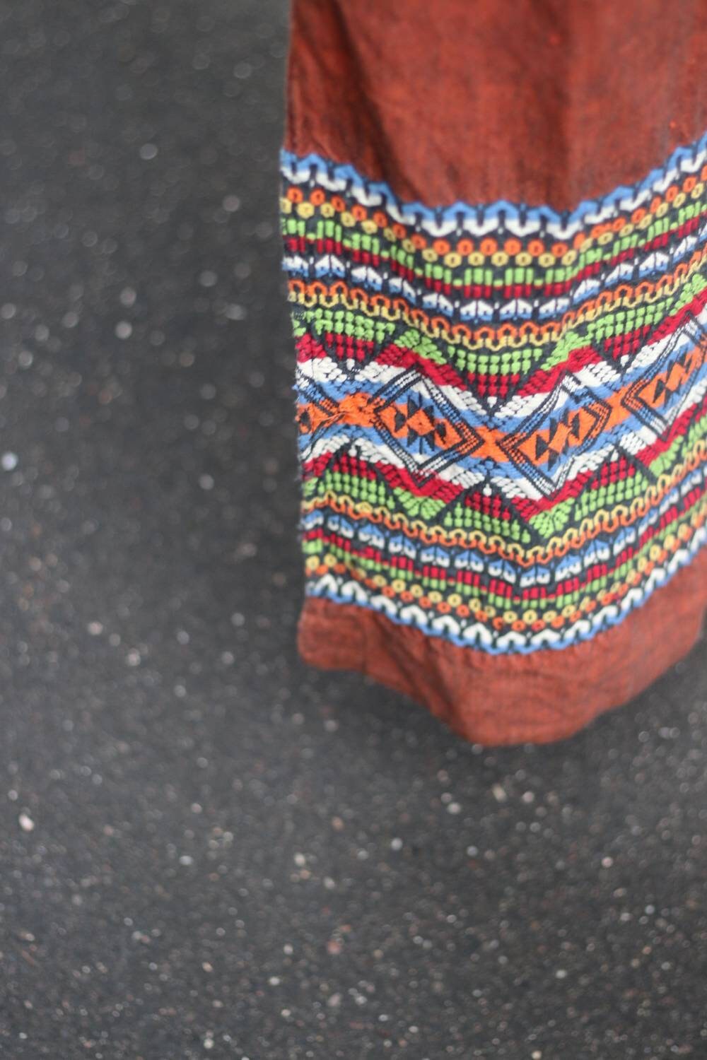Vintage Boho Chic Maxi Summer Dress with statement embroidered details size S -M or Large