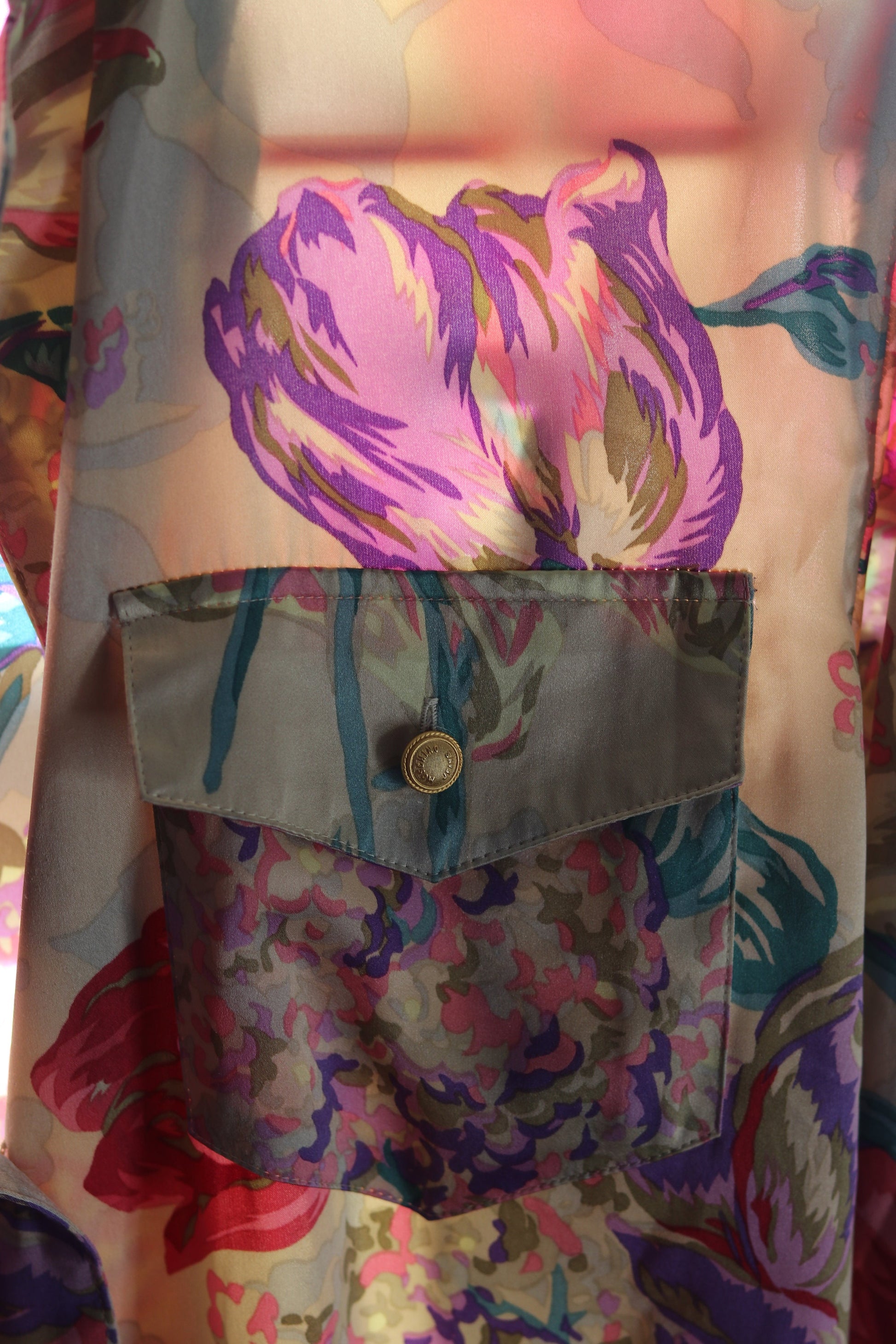 Vintage 90s Moschino Jeans Floral Print Blouse Elegant Chic Size S M