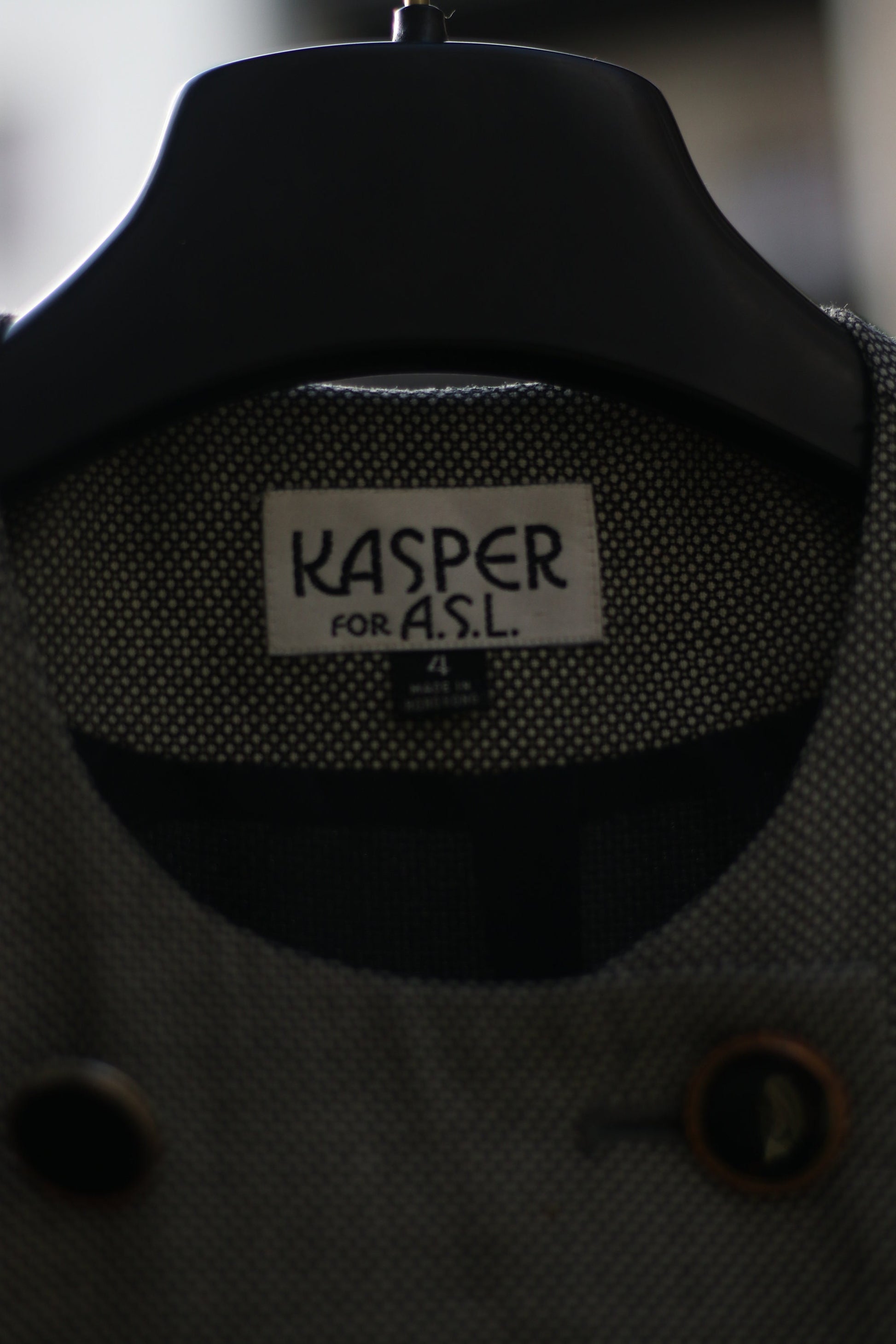 Vintage Kasper ASL Monochrome dress with tiered details. Office chic. Suit up