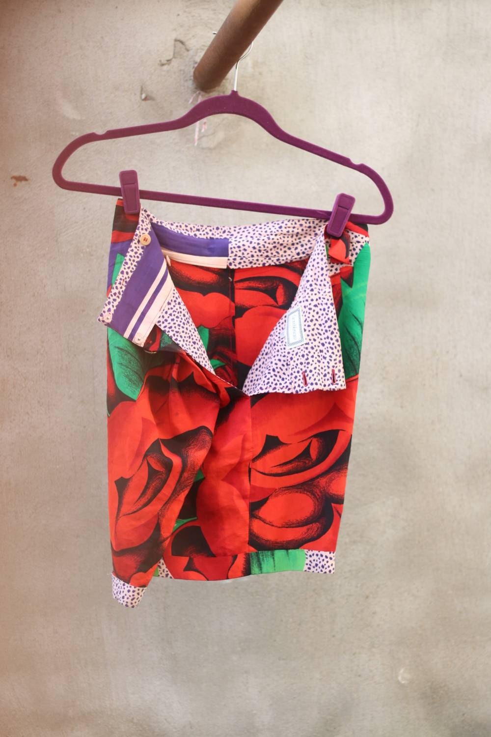 Vintage 80s Gianni Versace Printed Tropical mini skirt XS