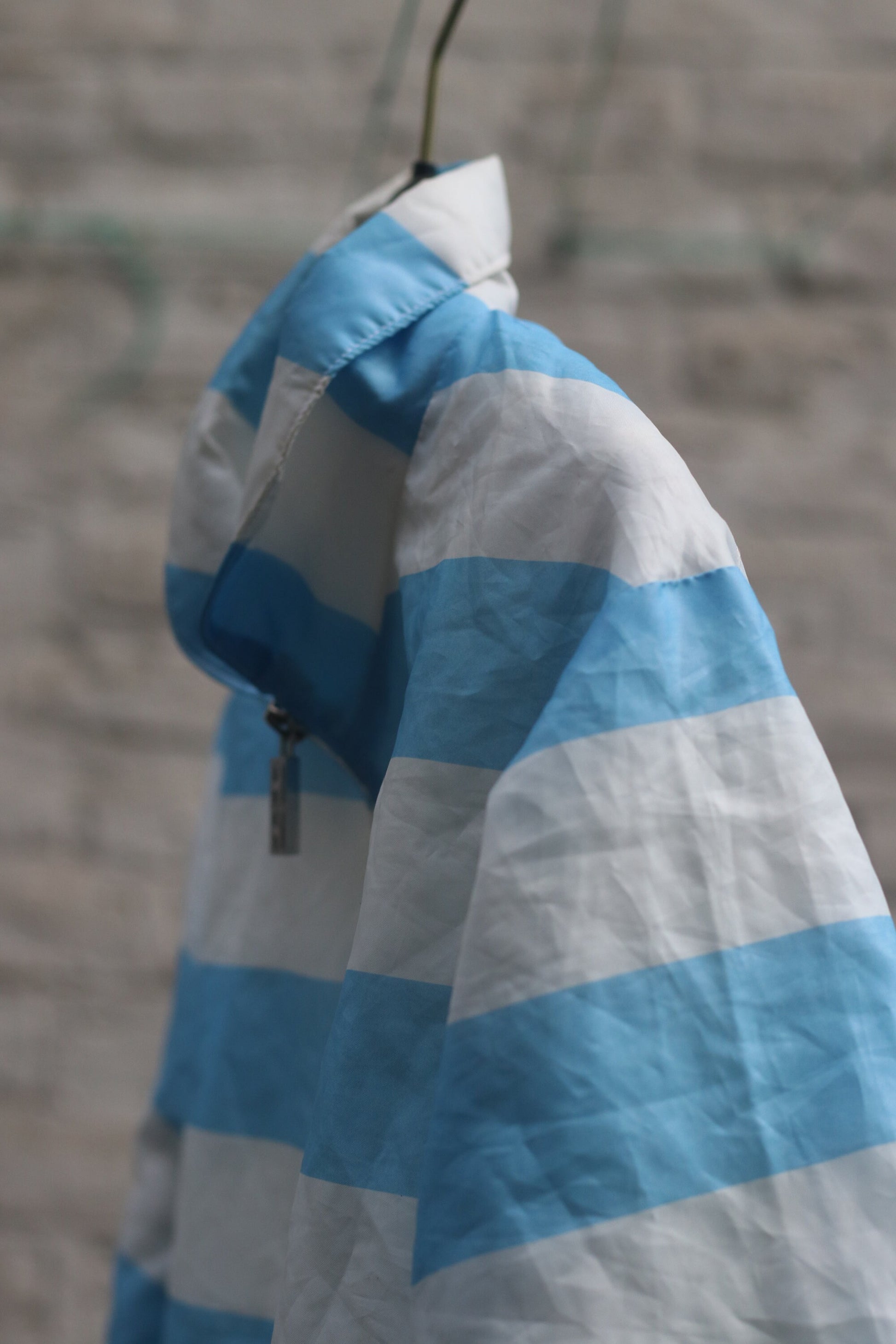 Vintage 90s retro striped sport jacket with white lining Made in Munich