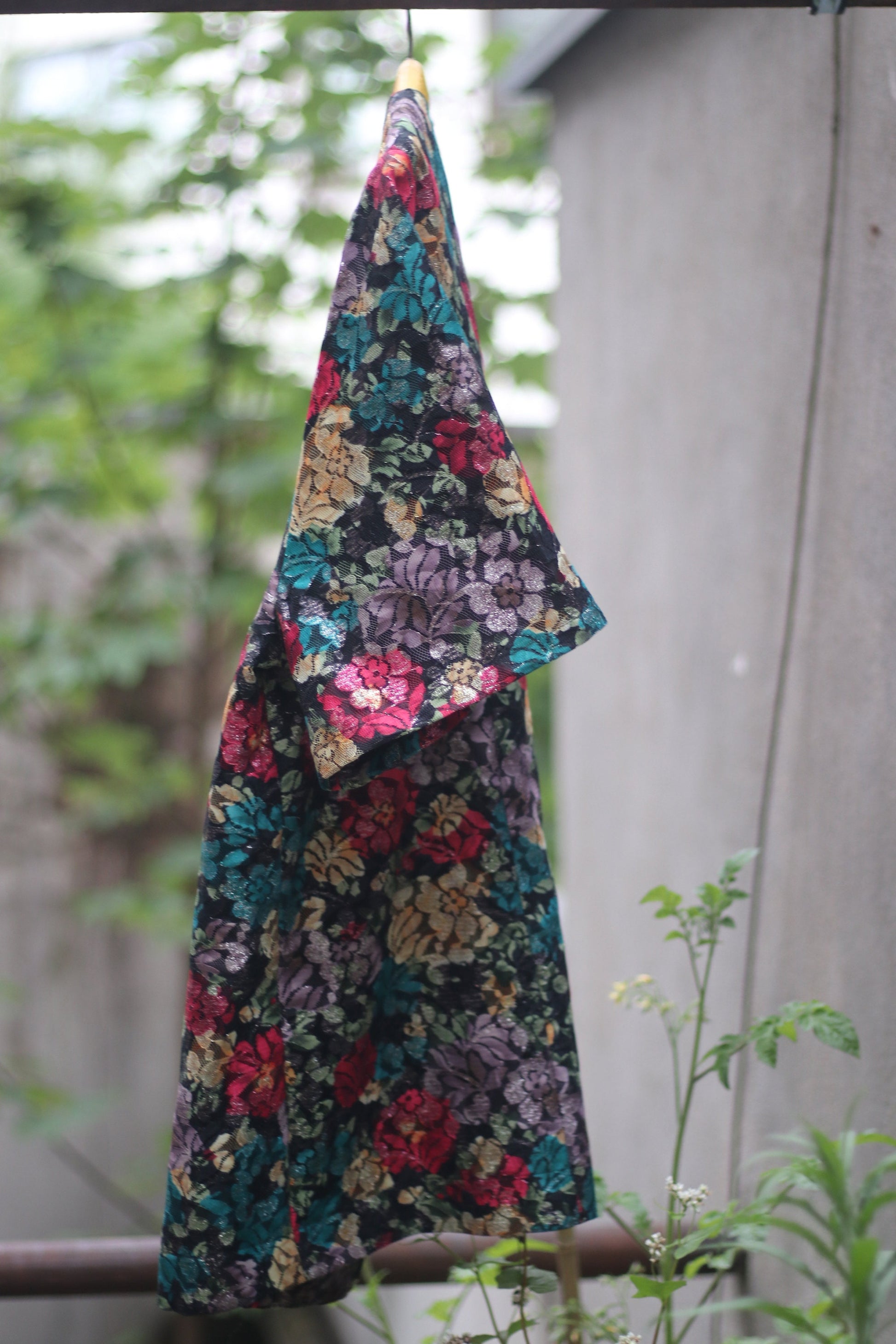 Vintage 80s Statement Lace-like Floral Embroidered Oversized Blouse Size Medium