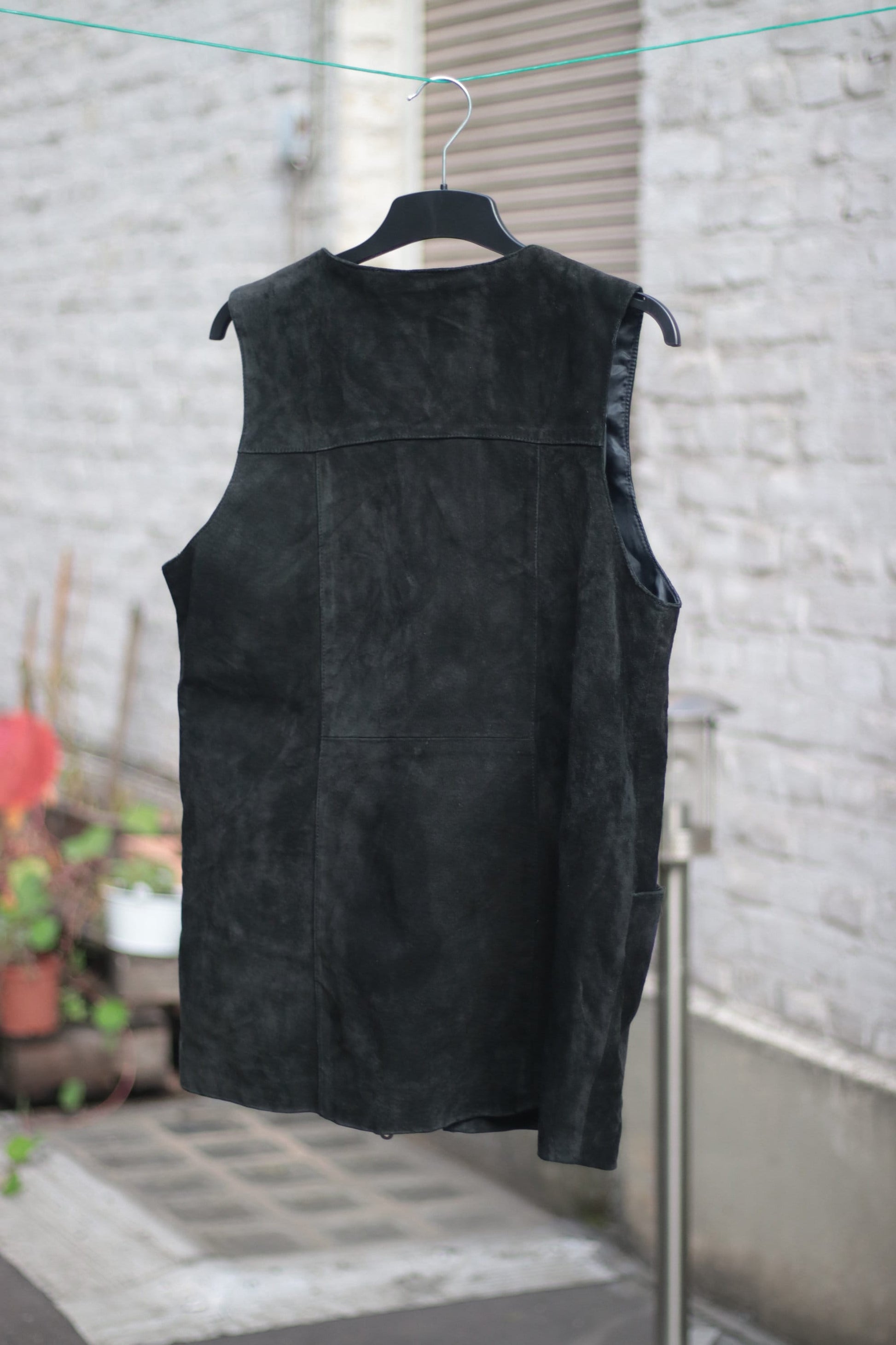 Vintage Street One 90s Suede Vest or Mini Dress in Black size