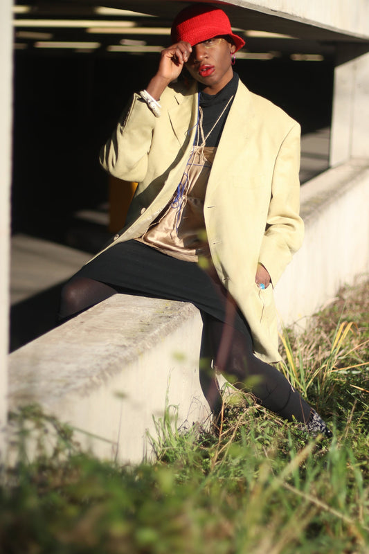 80s Pierre Cardin Blazer| Vintage Cream oversized Unisex Blazer with Shoulder pads| Suit up Office wear