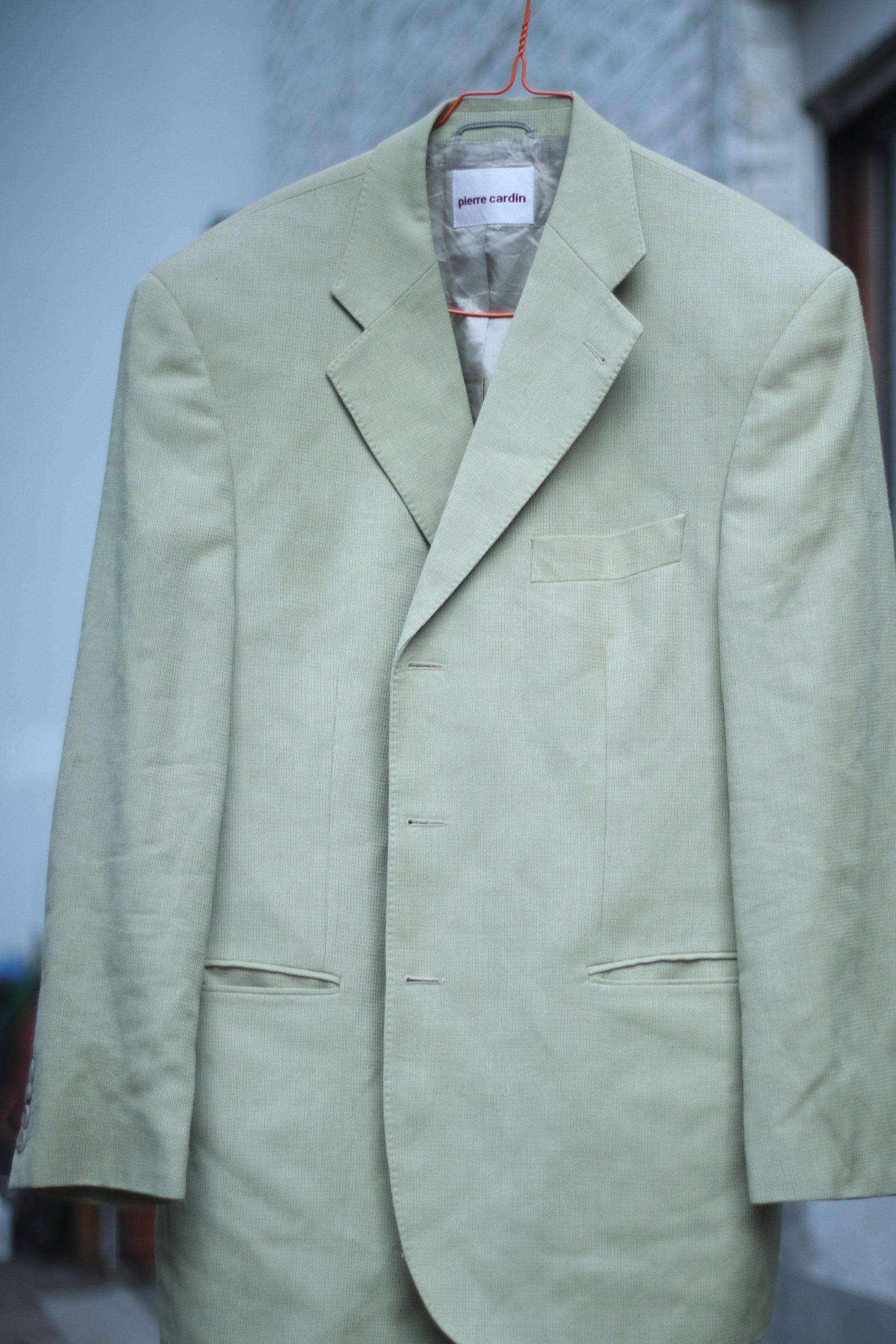 80s Pierre Cardin Blazer| Vintage Cream oversized Unisex Blazer with Shoulder pads| Suit up Office wear
