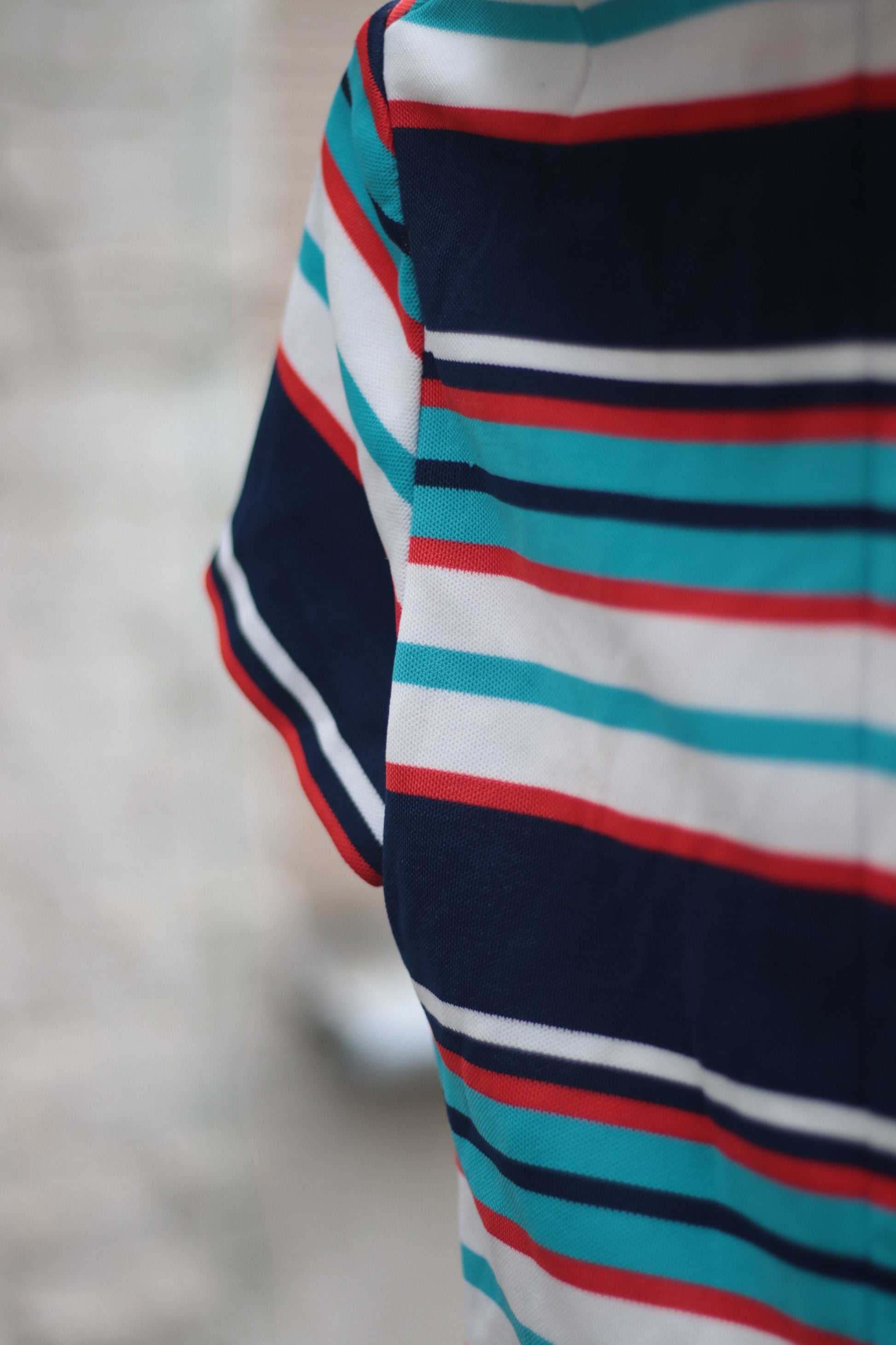 70s Handmade striped dress with statement collar | Vintage Mini Dress with statement stripes