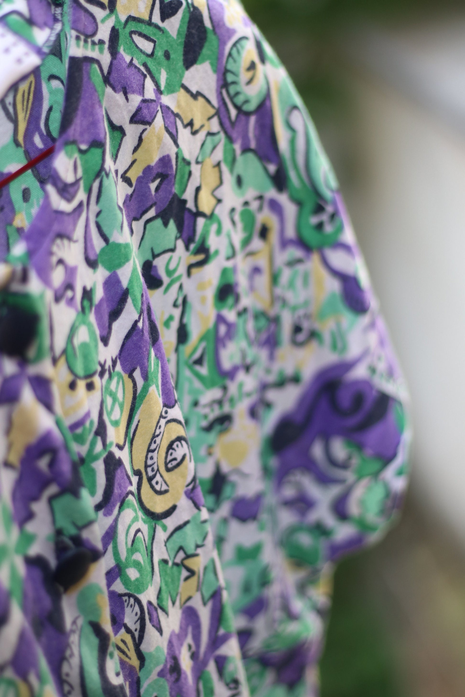 Vintage floral half-sleeved top with Shoulder Pads Made in West Germany