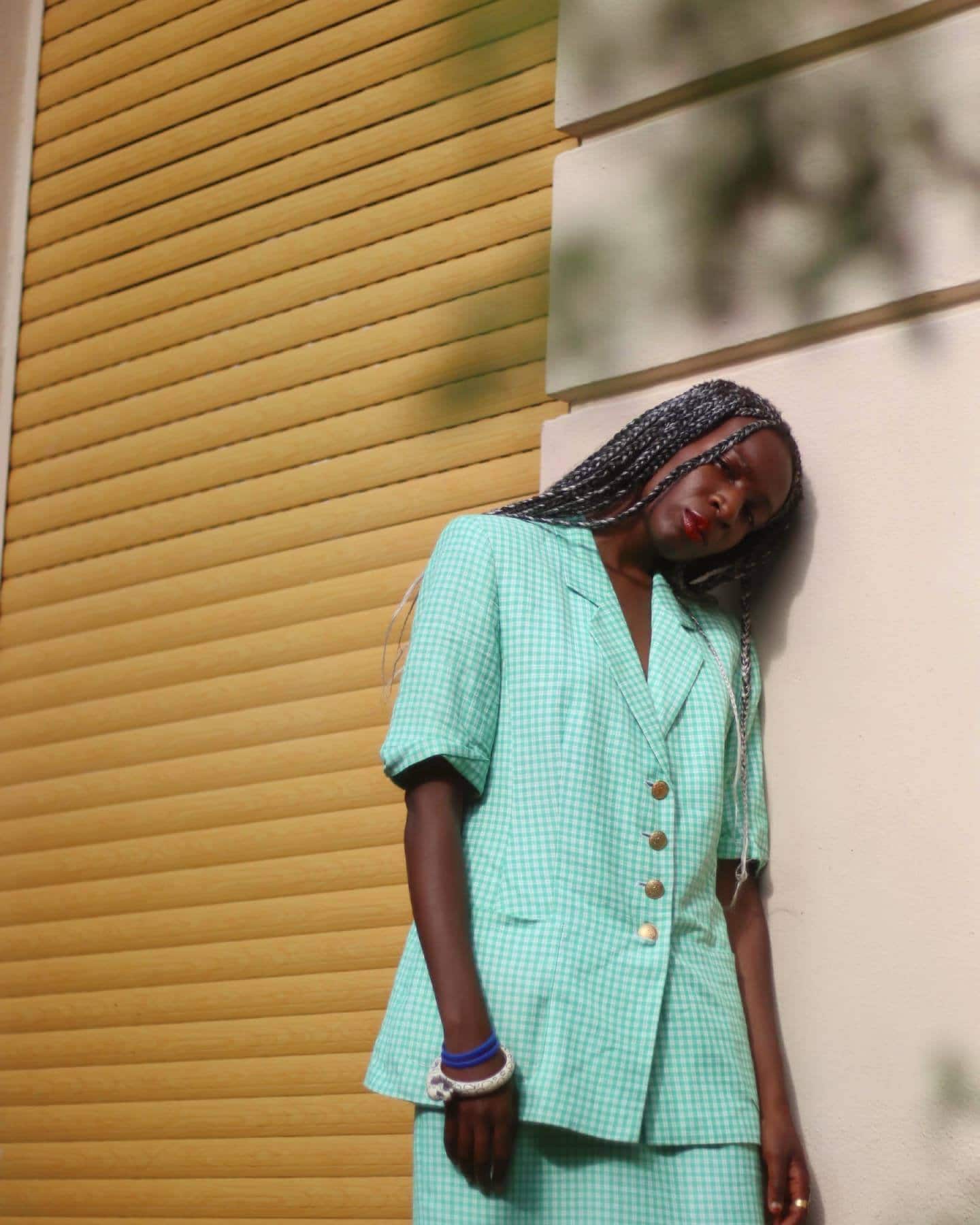 80s Sergio Cassani Suit| Checkered Green Skirt Suit | Country cool two-piece plaid linen blend design
