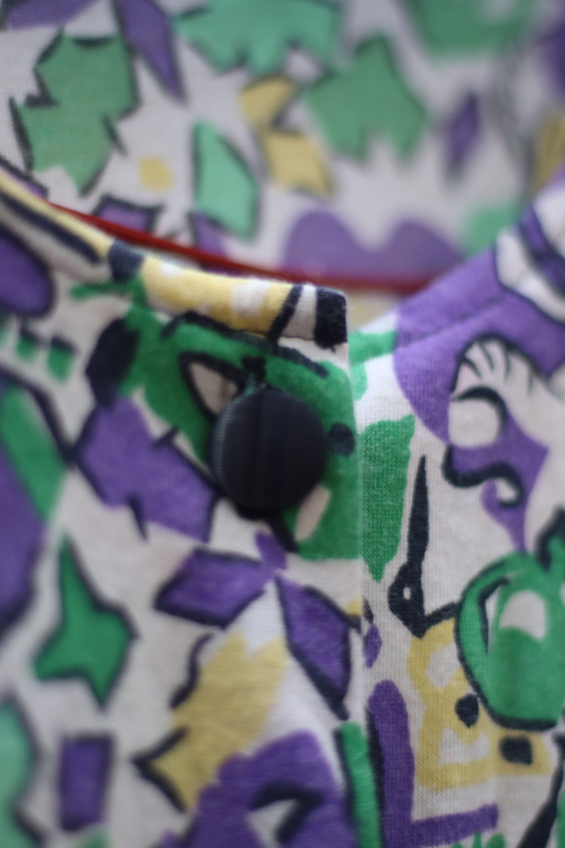 Vintage floral half-sleeved top with Shoulder Pads Made in West Germany