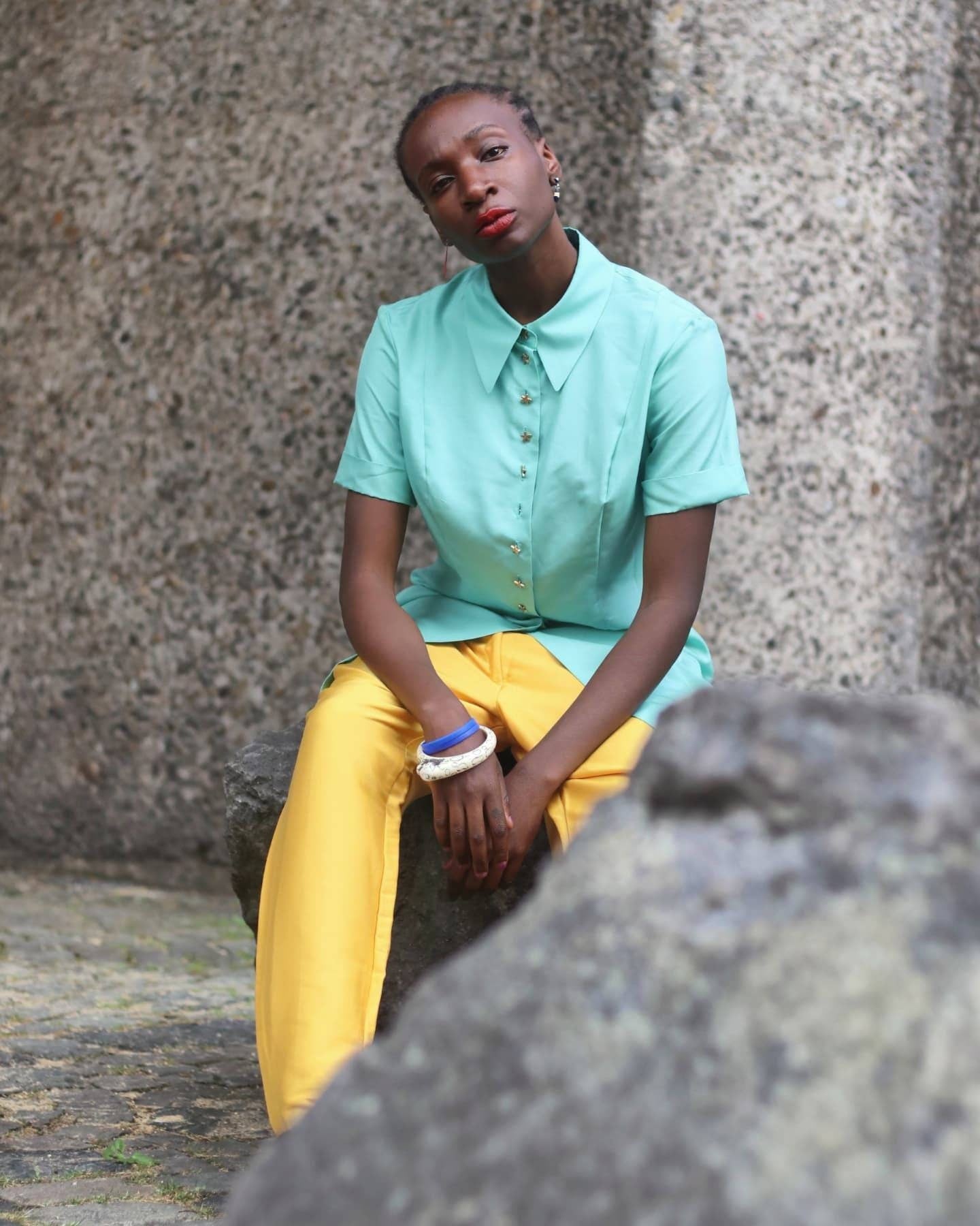 90s Laurel Silk Tunic | Vintage Torqouise Blouse with Statement Buttons | Elegant buttoned down design