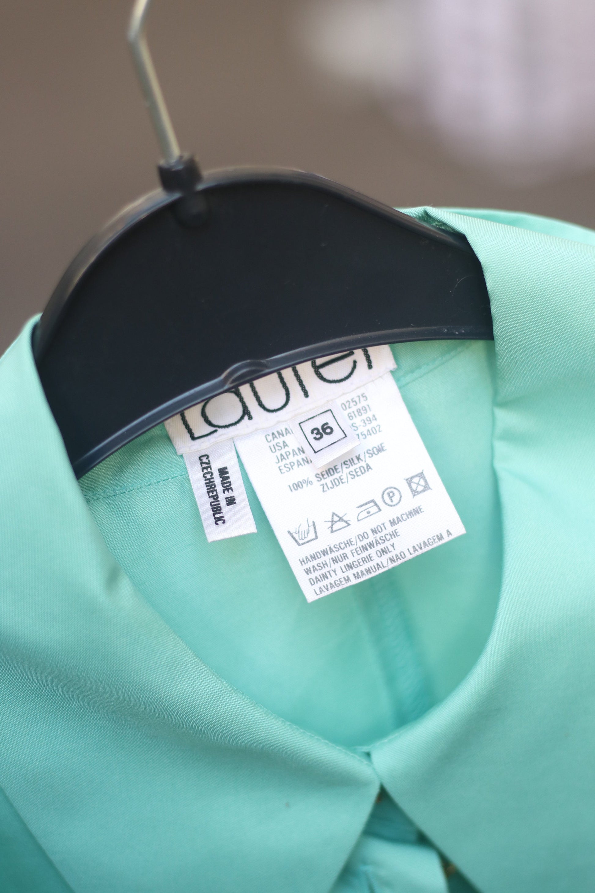 90s Laurel Silk Tunic | Vintage Torqouise Blouse with Statement Buttons | Elegant buttoned down design