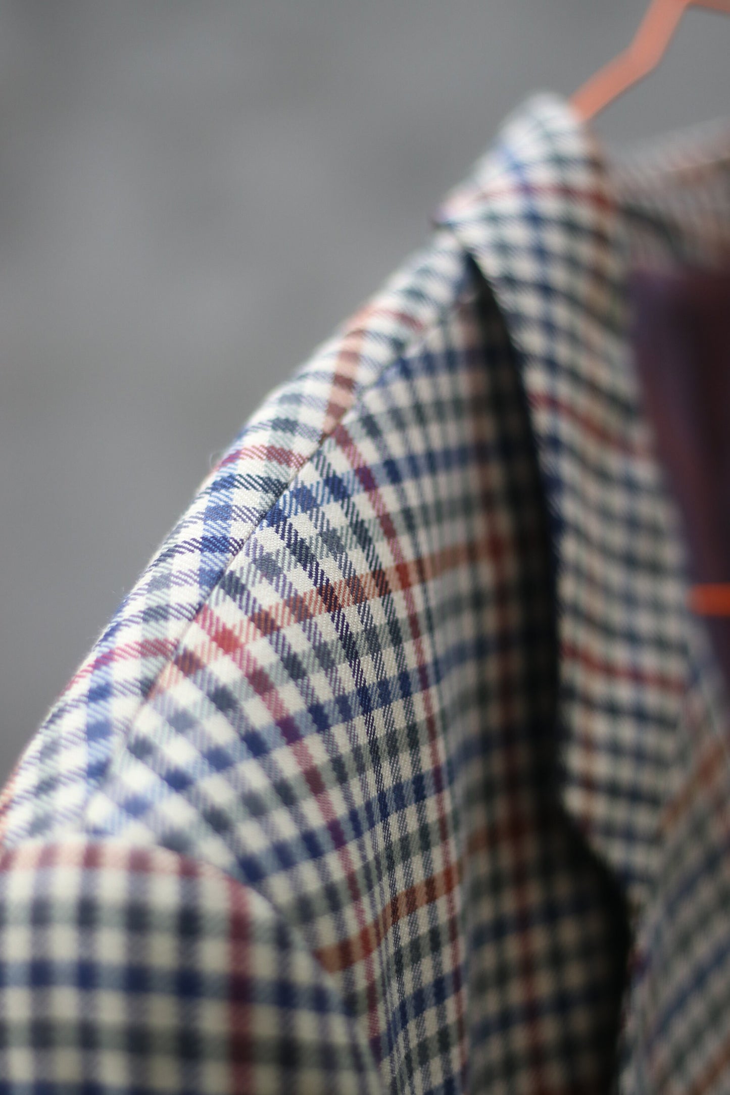 90s Checkered Wool Blazer | Vintage Brown and grey Oversized Unisex Blazer