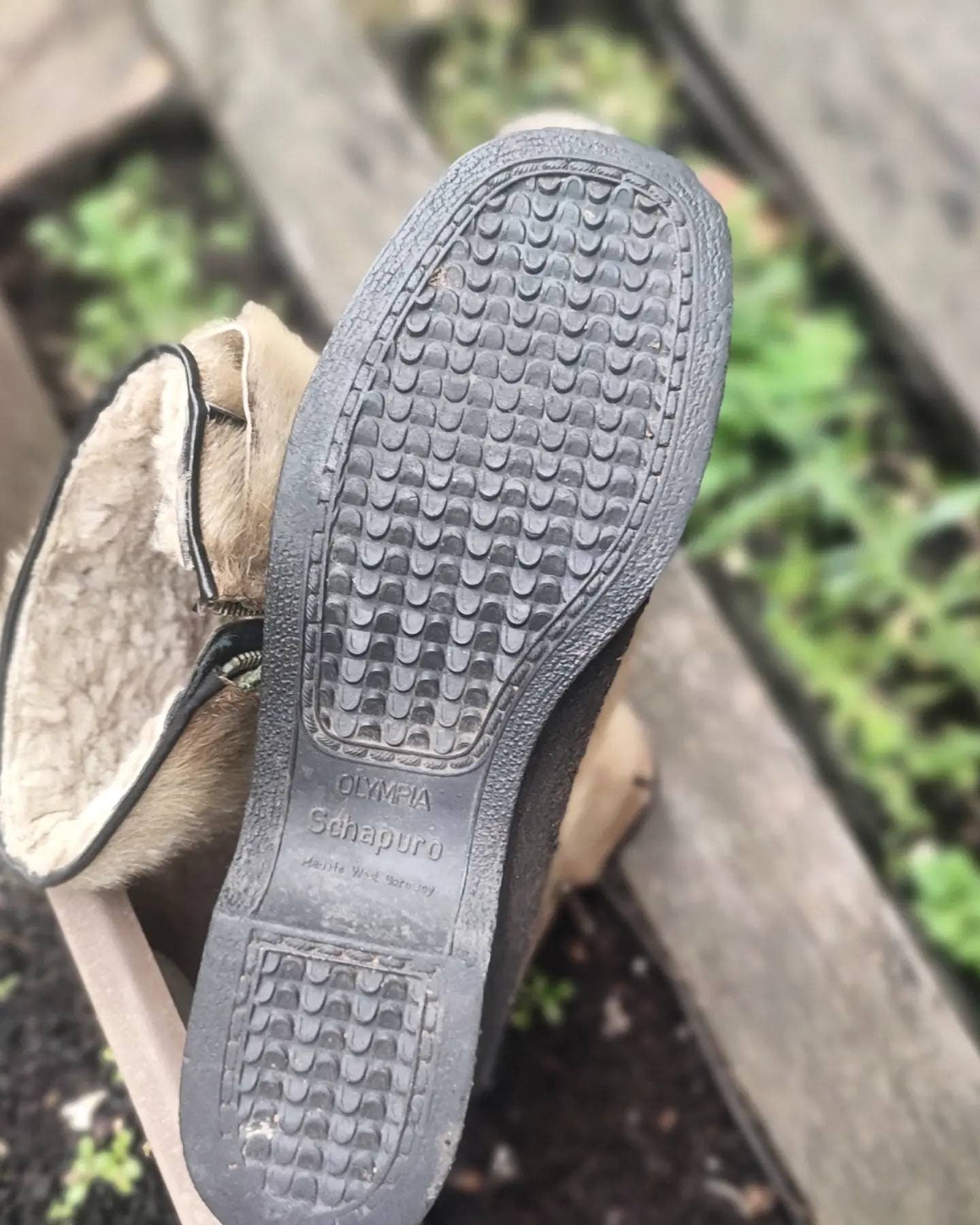 70s Fur Boots in light Grey | Vintage Olympia Schapuro Winter Boots Made In West Germany