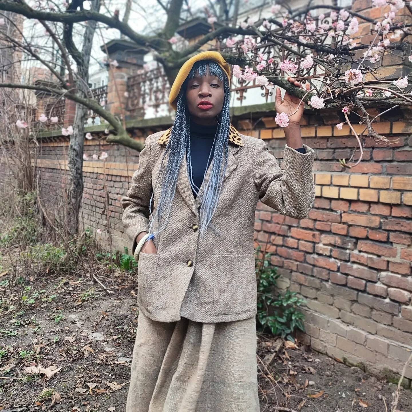 70s handmade blazer with animal print collar| Vintage tailored leopard detailed coat design