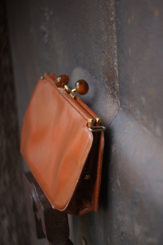 70s vintage brown clutch