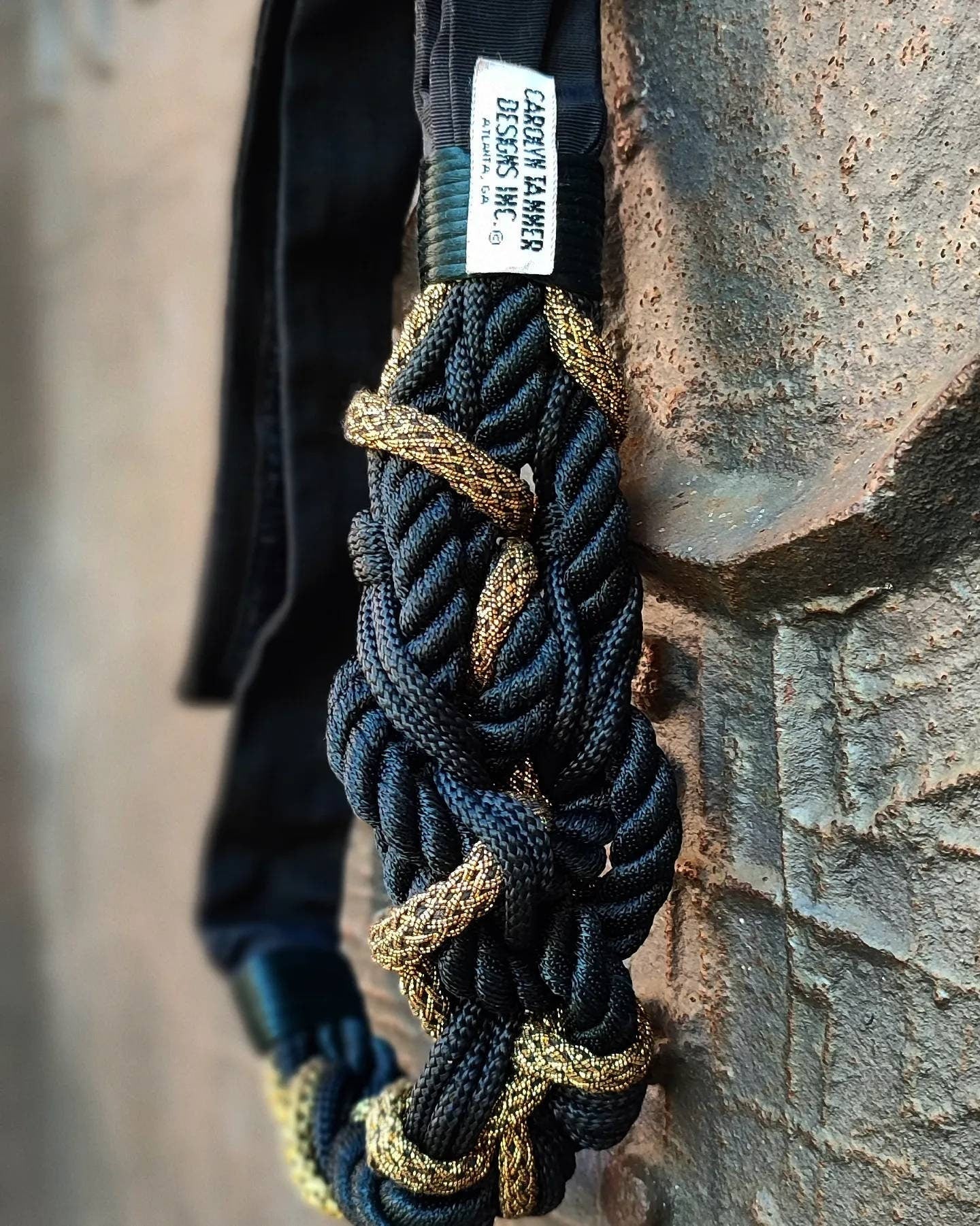 80s Carolyn Tanner Woven Belt| Vintage black and gold evening belt