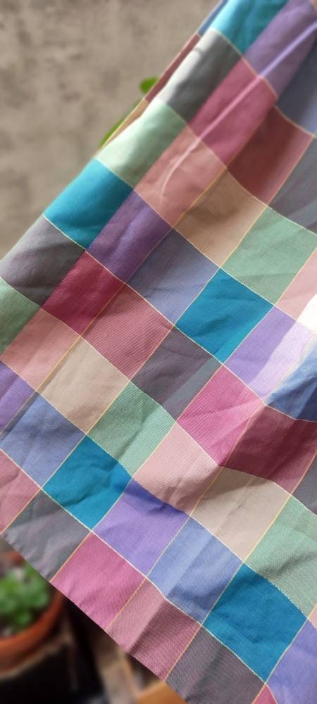 90s handmade checkered skirt | Vintage colorful skirt