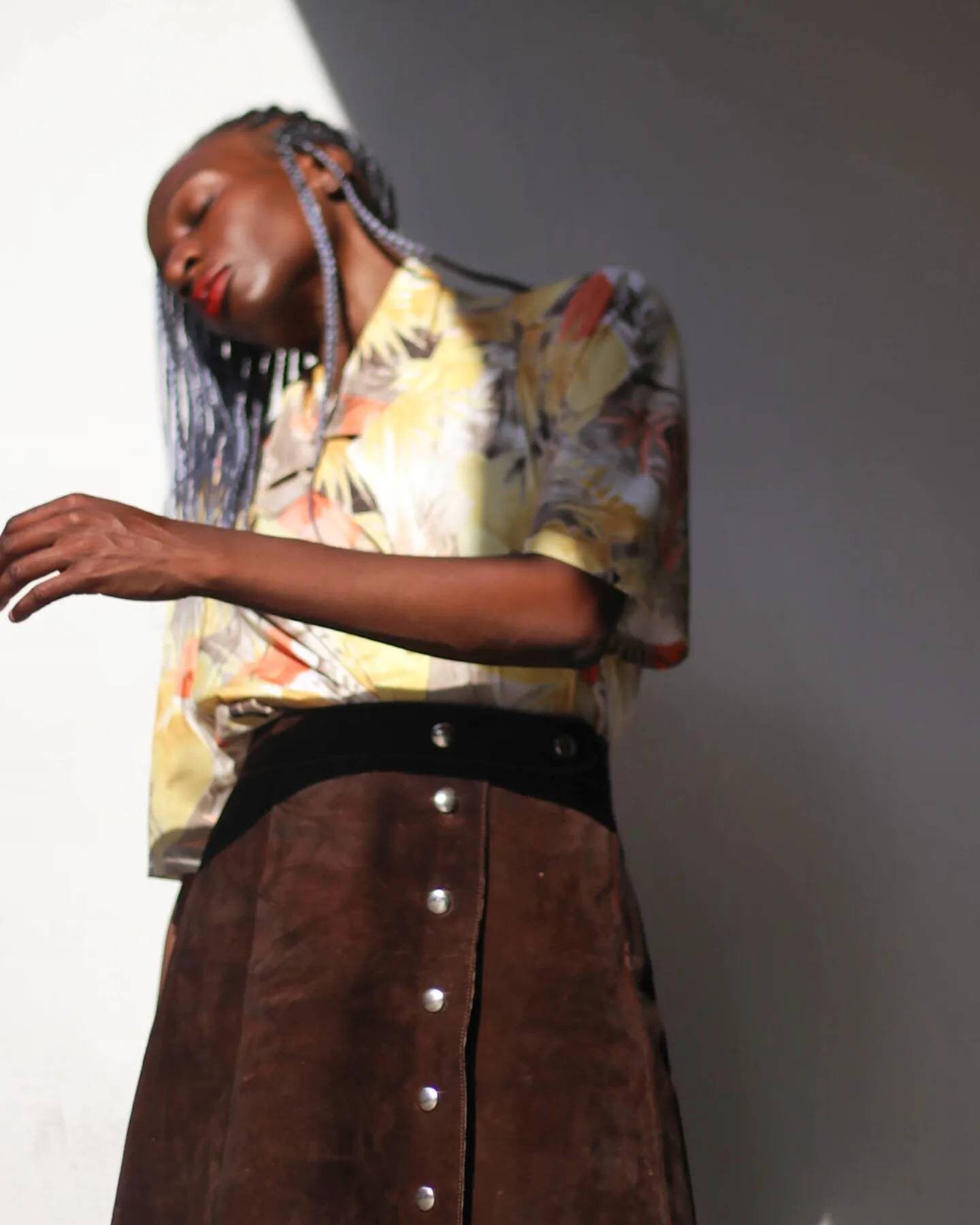 Vintage Finn Karelia Floral Print Blouse| 80s bold short sleeved shirt