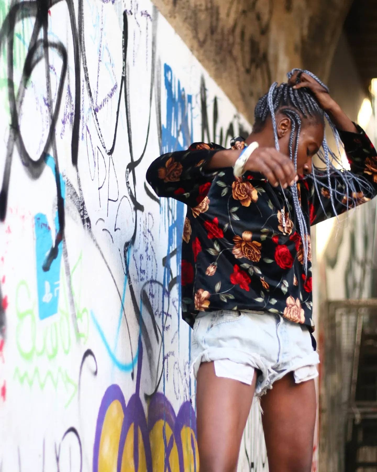 90s Floral Print Sweater| Vintage long sleeved sweatshirt with floral print and bling zipper streetwear