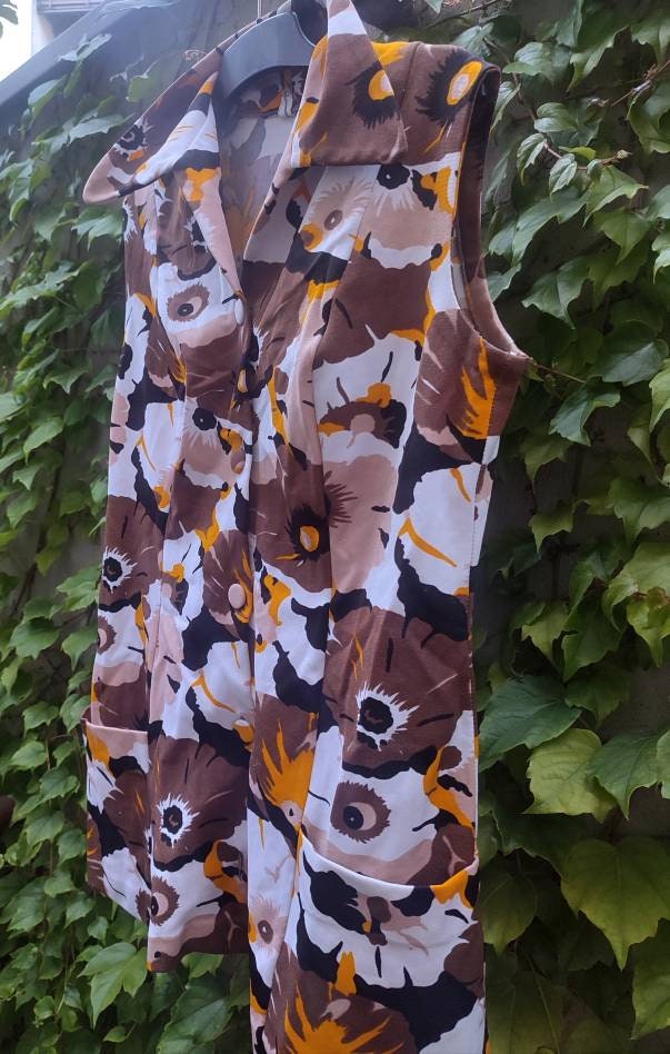 70s Floral Print Blouse| Vintage Flower Power Buttoned Down Shirt