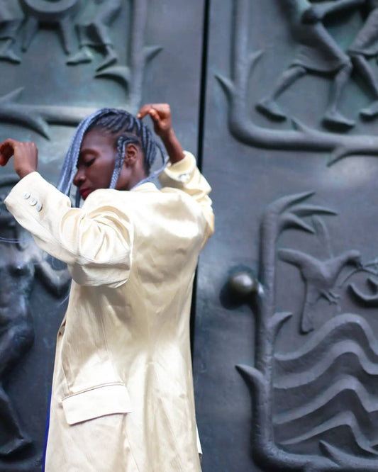 Vintage Jean Perré blazer| 90s gold colored classic blazer