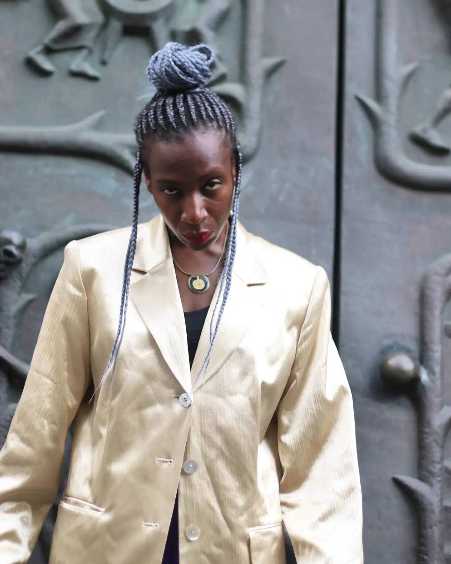 Vintage Jean Perré blazer| 90s gold colored classic blazer