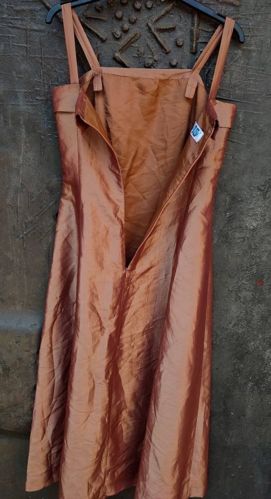 90s Metallic Prom Dress| Vintage Spaghetti strap lame optic statement dress