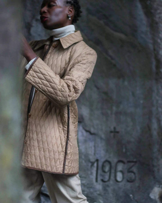 90s Padded Brown Jacket | Vintage Jenny lightweight autumn design